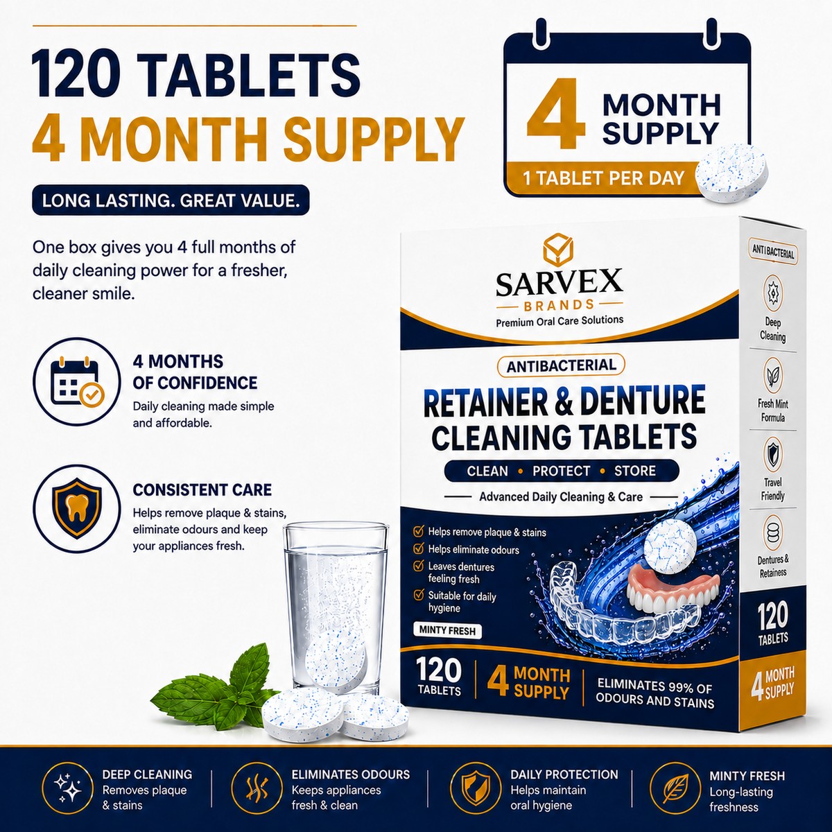120 Retainer & Denture Cleaning Tablets
