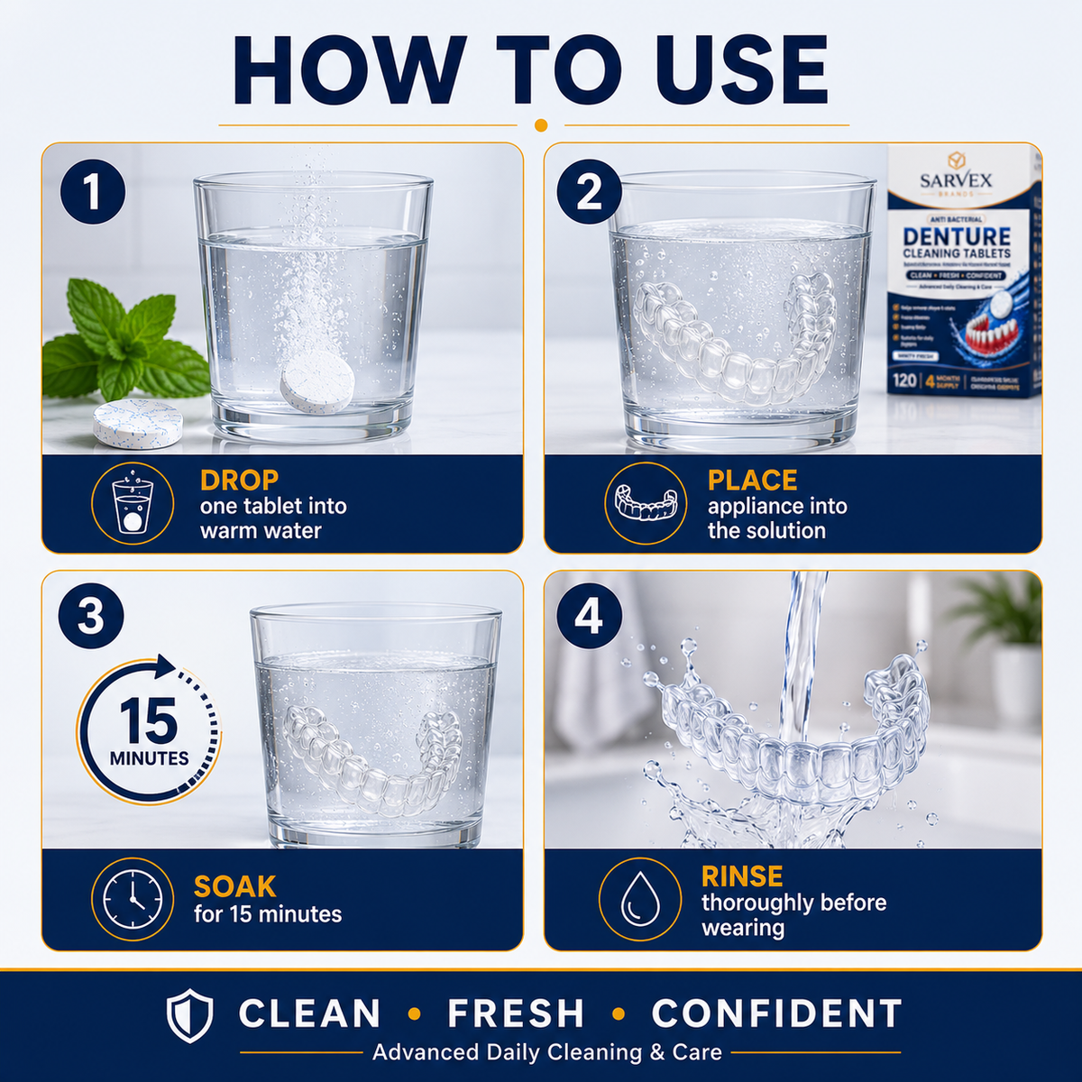 120 Retainer & Denture Cleaning Tablets