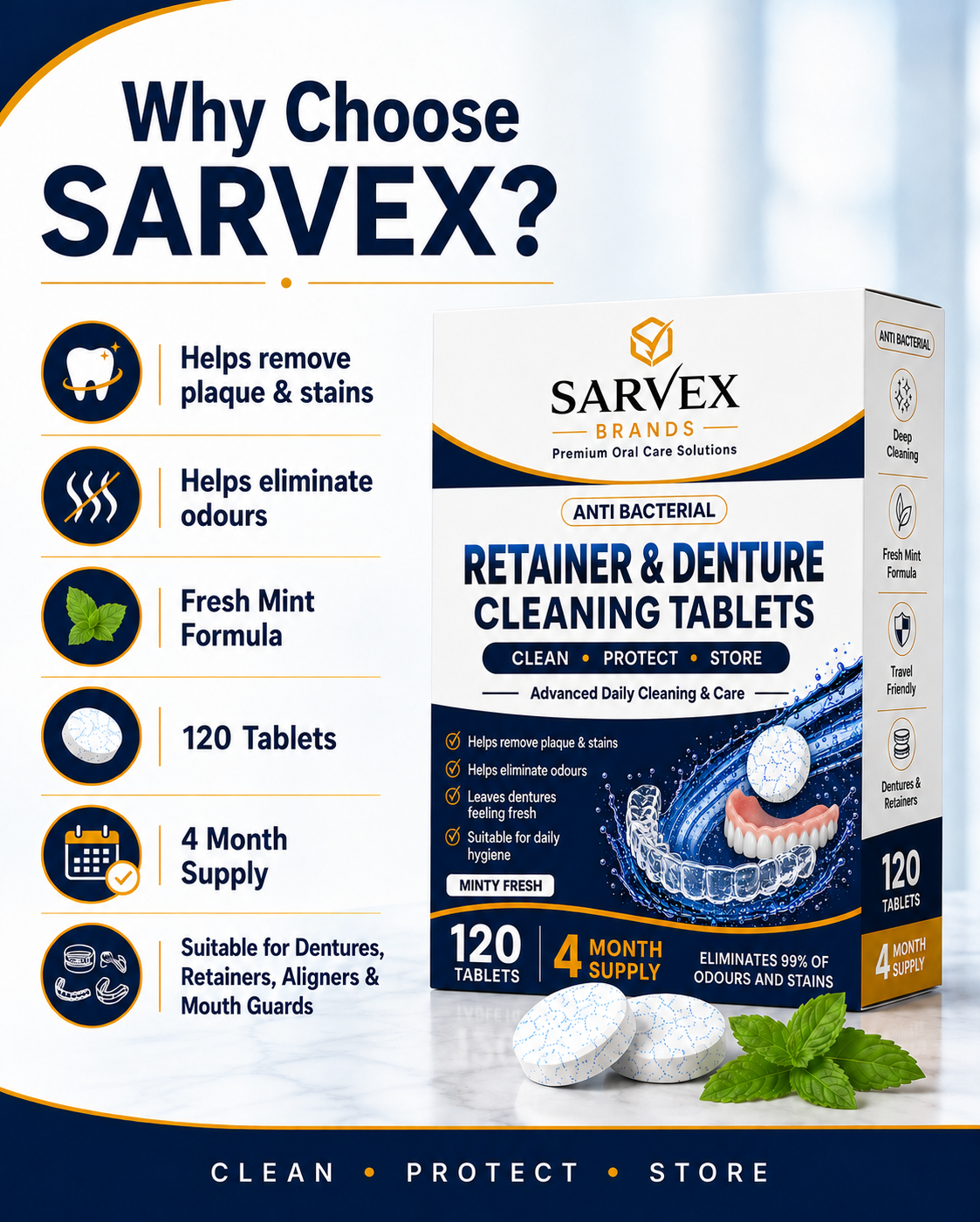 120 Retainer & Denture Cleaning Tablets